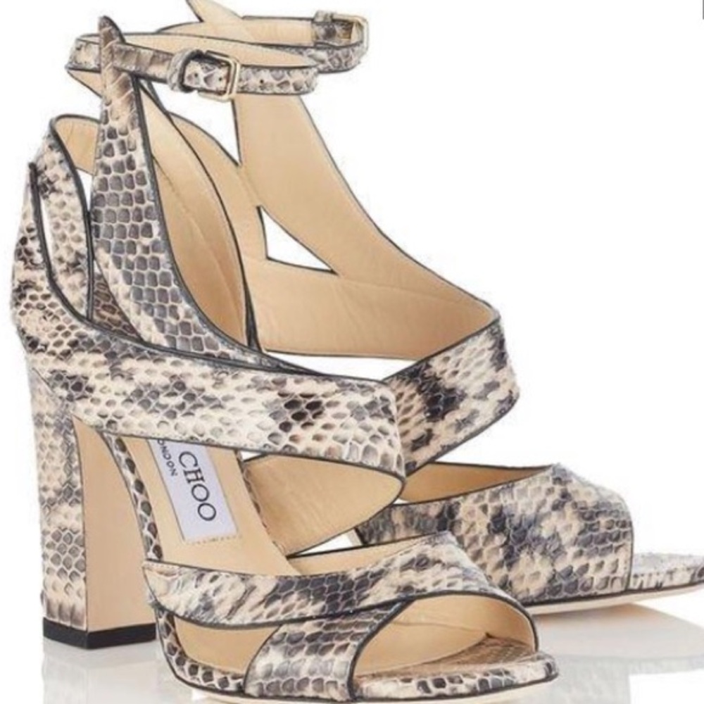 Jimmy Choo Beige Snakeskin Heels